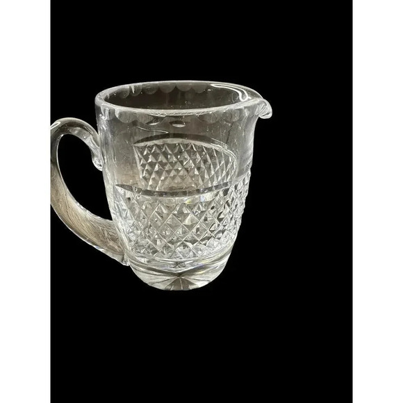 Waterford Creamer Crystal Cross Hatch & Thumbprint Colleen - Picture 1 of 6
